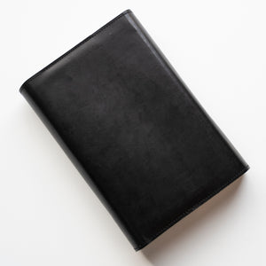 Black Dual Snap English Bridle Leather Bible Cover - Made to fit your Bible.