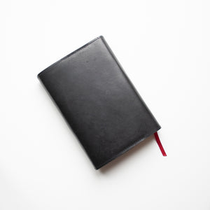 Black Single Snap English Bridle Leather Bible Cover - Made to fit your Bible.